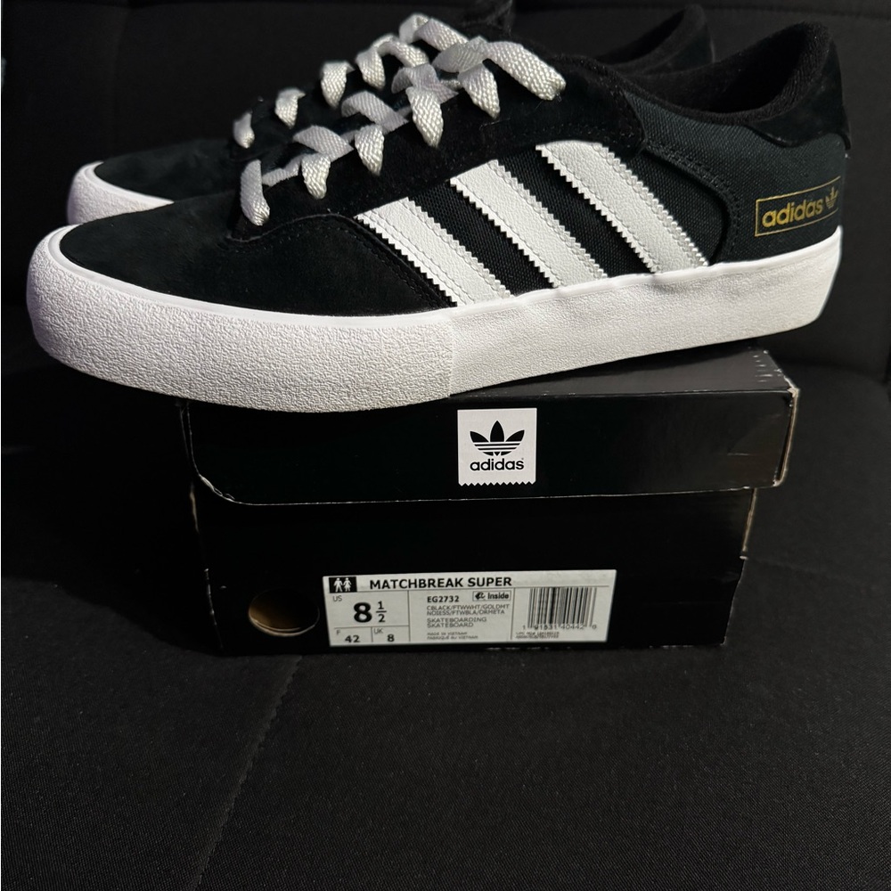 Adidas Matchbreak Super Black and White Sneakers